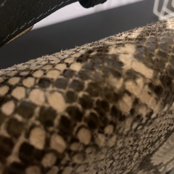 Large 12 x 12" Genuine Leather and Snakeskin Purse - Picture 7 of 9